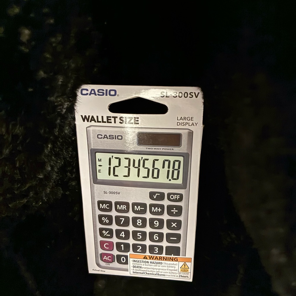Casio Compact Calculator in White and Black